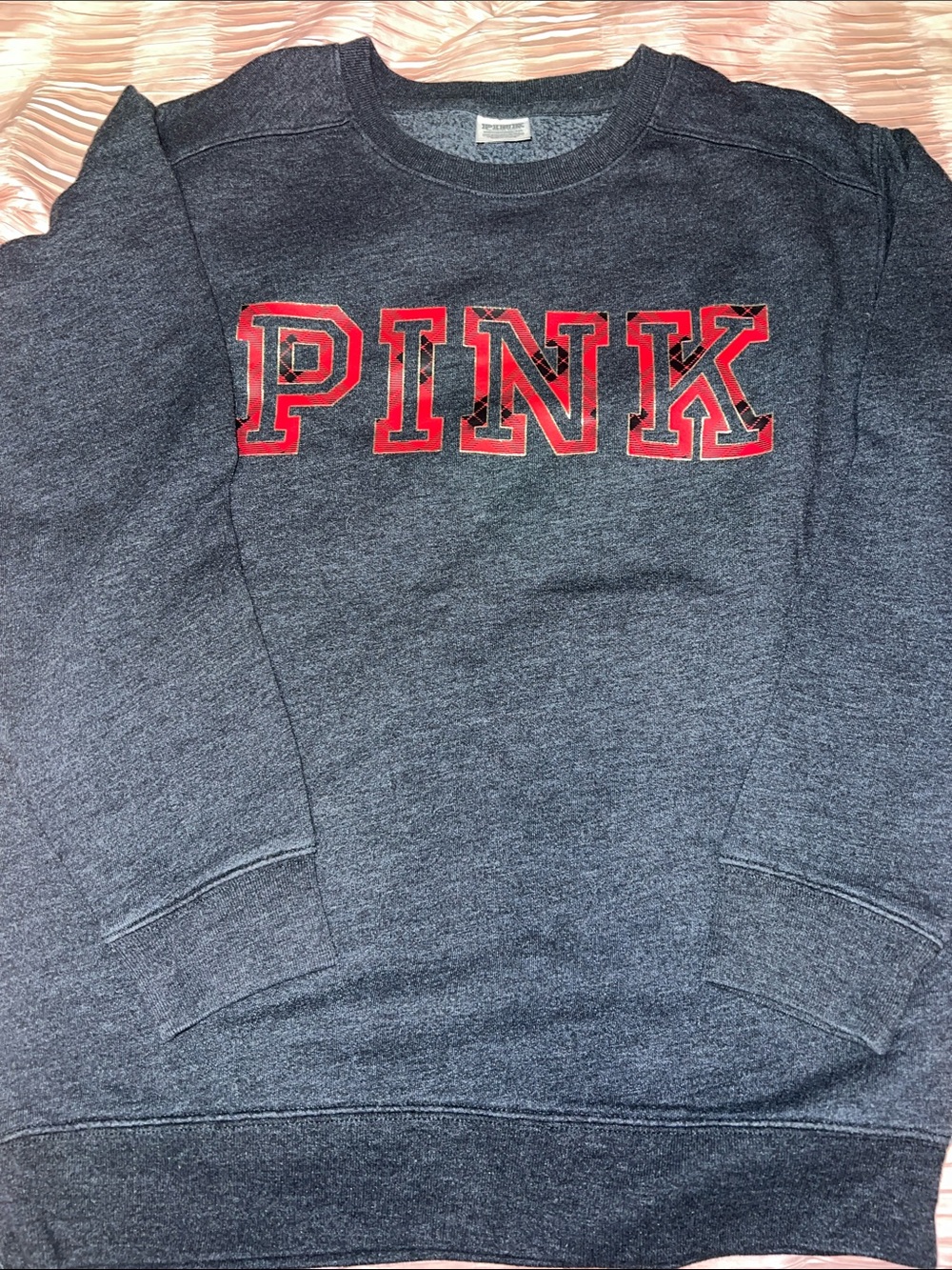 PINK Victoria's Secret Navy Crewneck with Red Logo